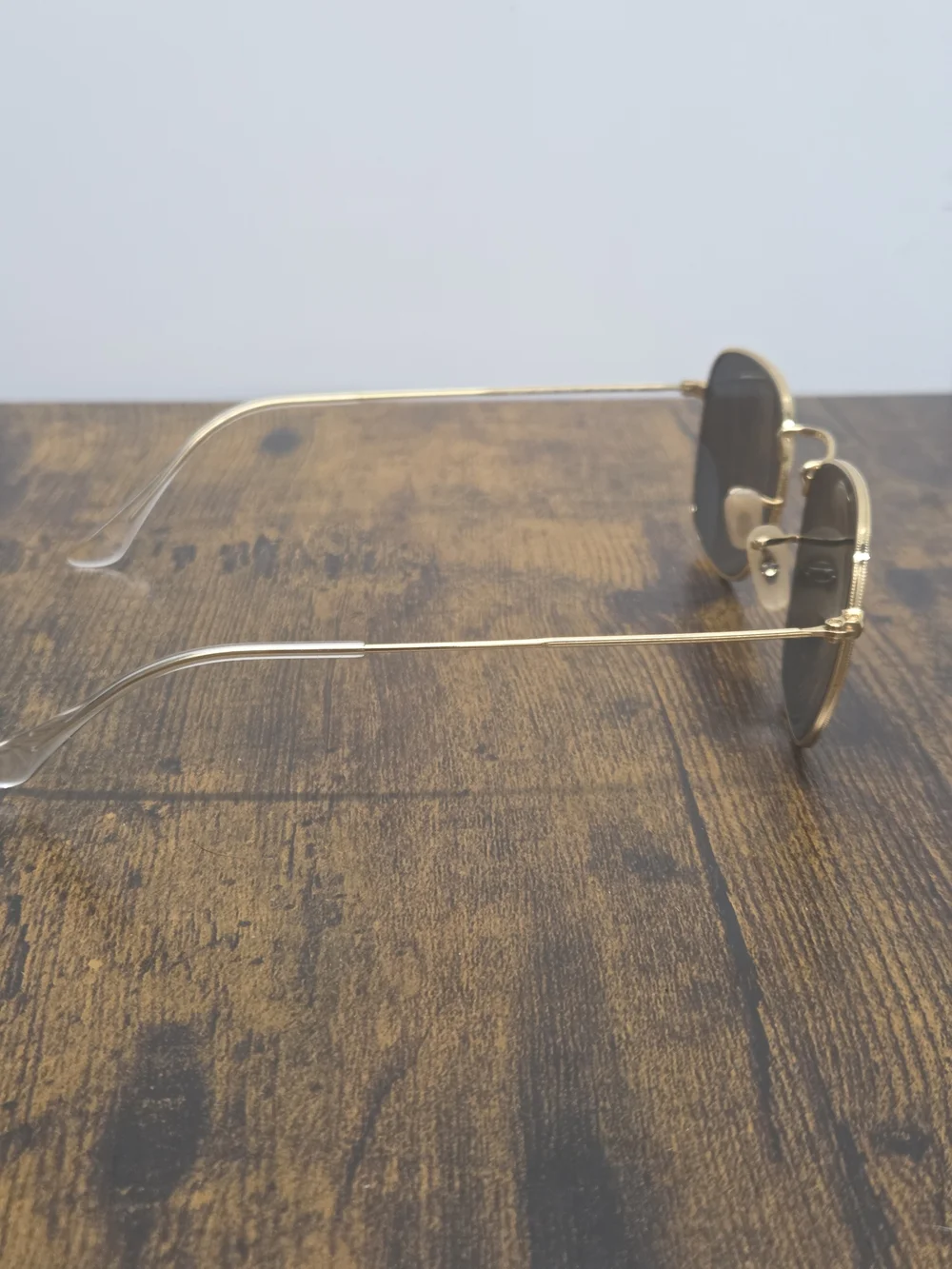 Ray-Ban Gold Frame Sunglasses Dark Lenses Frank (RB3857)